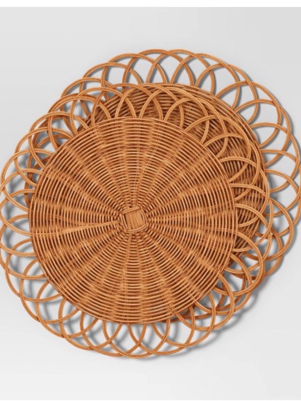 4!!!! THEESHOLD Woven Looped Rattan Chargers
